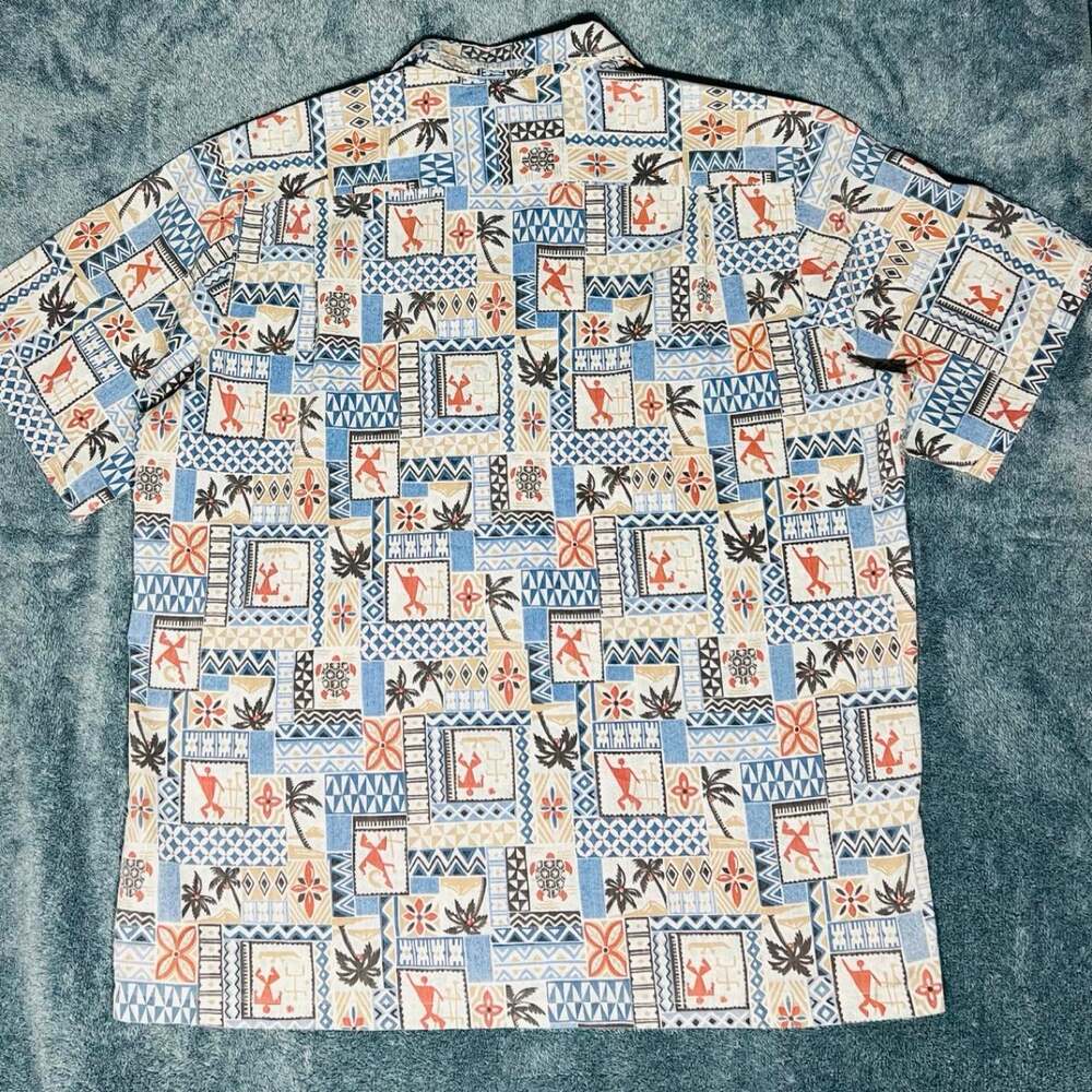 Vintage Pride of Hawaii Hawaiian Shirt Tribal Tiki Print 2XL/3XL